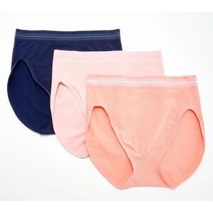 Breezies Women's Panties Sz M Comfort Breeze Seamless Hi-Cut Pack Green A632108